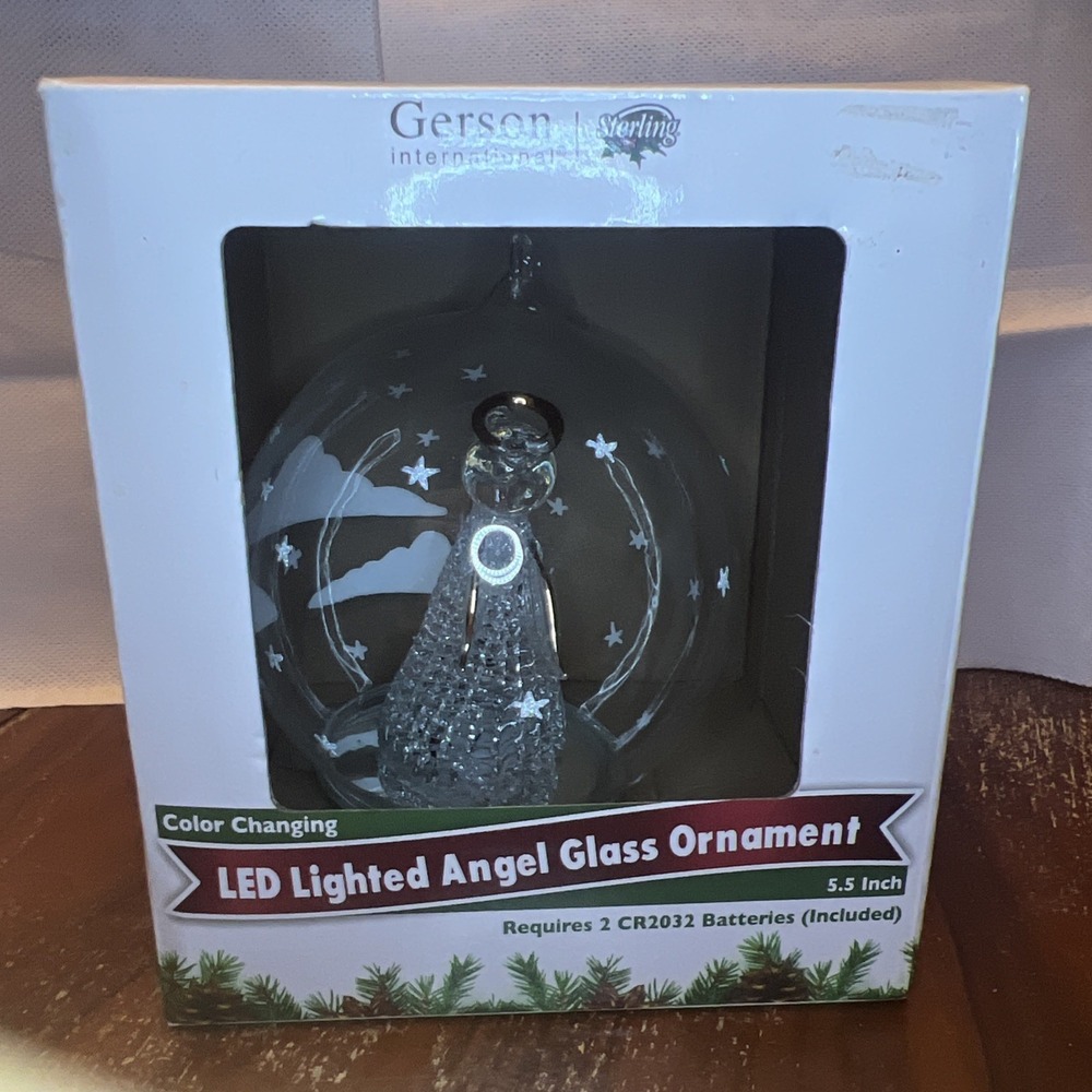 Garson International LED Color Changing Lighted Nativity Glass Ornament 5.5" NEW